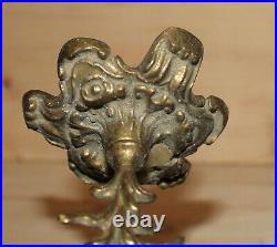 Vintage hand crafted ornate floral bronze candlestick candle holder
