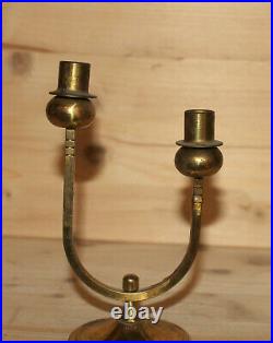 Vintage hand made brass candelabra candle holder
