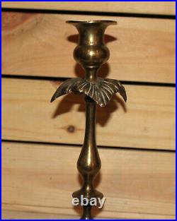 Vintage hand made floral brass candlestick