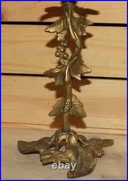 Vintage hand made ornate floral brass candlestick