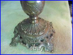 Vintage large Candlestick Candle holder Solid Brass 4lbs Heavy Floral
