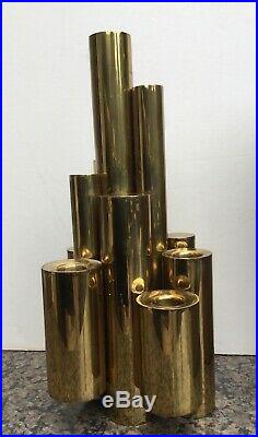 Vintage midcentury modern Gio Ponti brass candelabra candelabrum candle holder