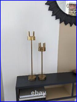 Vintage mondernist brass candlesticks style of pierre forsell for skultana
