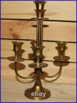 Vintage ornate brass candle holder candelabra