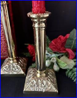 Virginia Metalcrafters Brass Candle Holders Vintage Candlesticks Marked 3 Pcs