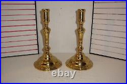 Virginia Metalcrafters Colonial Williamsburg Brass Candlesticks CW-16-36 set of2