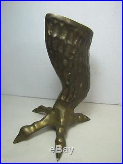 Vtg Brass Clawed Chicken Foot Candlestick unique finely detailed candle holder