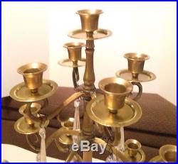 Vtg Brass Lg Ornate 17 Candles Candelabra, Hollywood Regency / Weddings