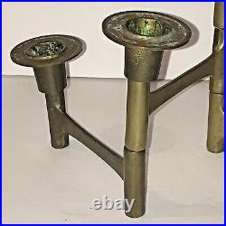 Vtg Brass Multi Candleholder Articulated MCM Mid Century Adjustable 60s Holiday