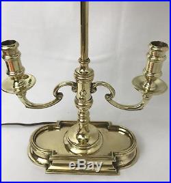 Vtg Chapman French Bouillotte Lamp Electric, Candelabra Candle Holder Desk Table