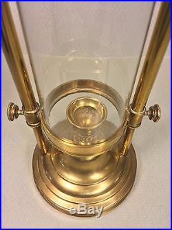 Vtg Reproduction Williamsburg Style Brass & Glass Candle Holder