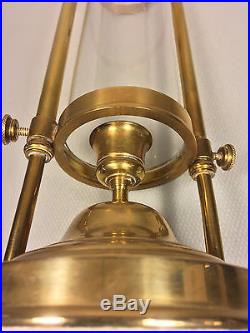 Vtg Reproduction Williamsburg Style Brass & Glass Candle Holder