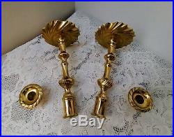Vtg Virginia Metal Crafters Pair Brass Candle Holders CW16-10 4 Williamsburg Va