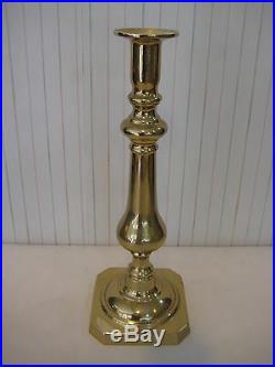 Vtg Virginia Metalcrafters Heavy Brass Candlestick Holder, 15 1/3 Tall, 4.5 Lbs