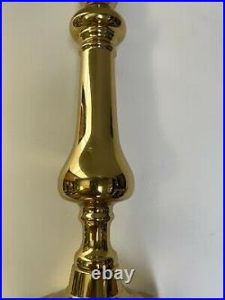 Vtg Virginia Metalcrafters Heavy Brass Candlestick Holder, 15 1/3 Tall, 4.5 Lbs