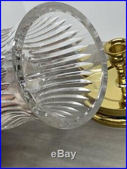 WATERFORD Crystal Brass WYNDUM HURRICANE LAMP CANDLE HOLDER 12