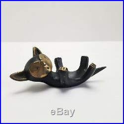 Walter Bosse Cat Candle Holder Germany Black Brass 4in Pipe Holder Mid Century