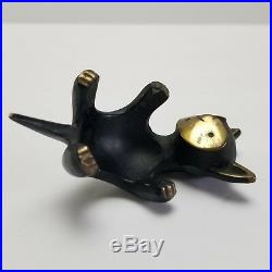 Walter Bosse Cat Candle Holder Germany Black Brass 4in Pipe Holder Mid Century