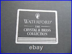 Waterford Crystal & Brass 11Tall Lismore Hurricane Lamp Candle Holder Boxed