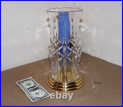 Waterford Crystal LISMORE Candle Hurricane Lamp with Brass Base 10.5 Tall (5 Lbs)
