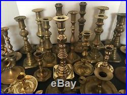 Wedding Party Vintage Brass Candlesticks Candle Stick Holders Lot Of 33