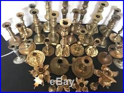 Wedding Party Vintage Brass Candlesticks Candle Stick Holders Lot Of 33