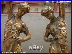 Western Apollo Sexy beauty art brass Candle Holders candlestick Pair art statue
