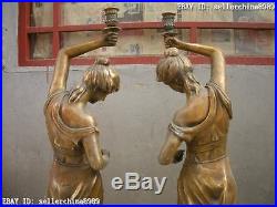 Western Apollo Sexy beauty art brass Candle Holders candlestick Pair art statue