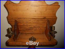 Wooden Music and/or Book Stand with Side Brass Candle Holders 46 tall